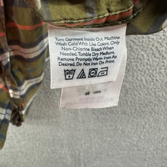 Eddie Bauer Men Shirt Extra Large Green Plaid 100% Cotton Button Front - Picture 6 of 10